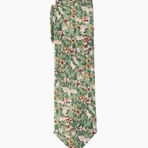 Dusty Sage Green Floral Men's Tie